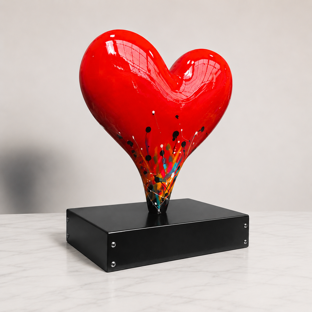 Color Burst Heart Sculpture