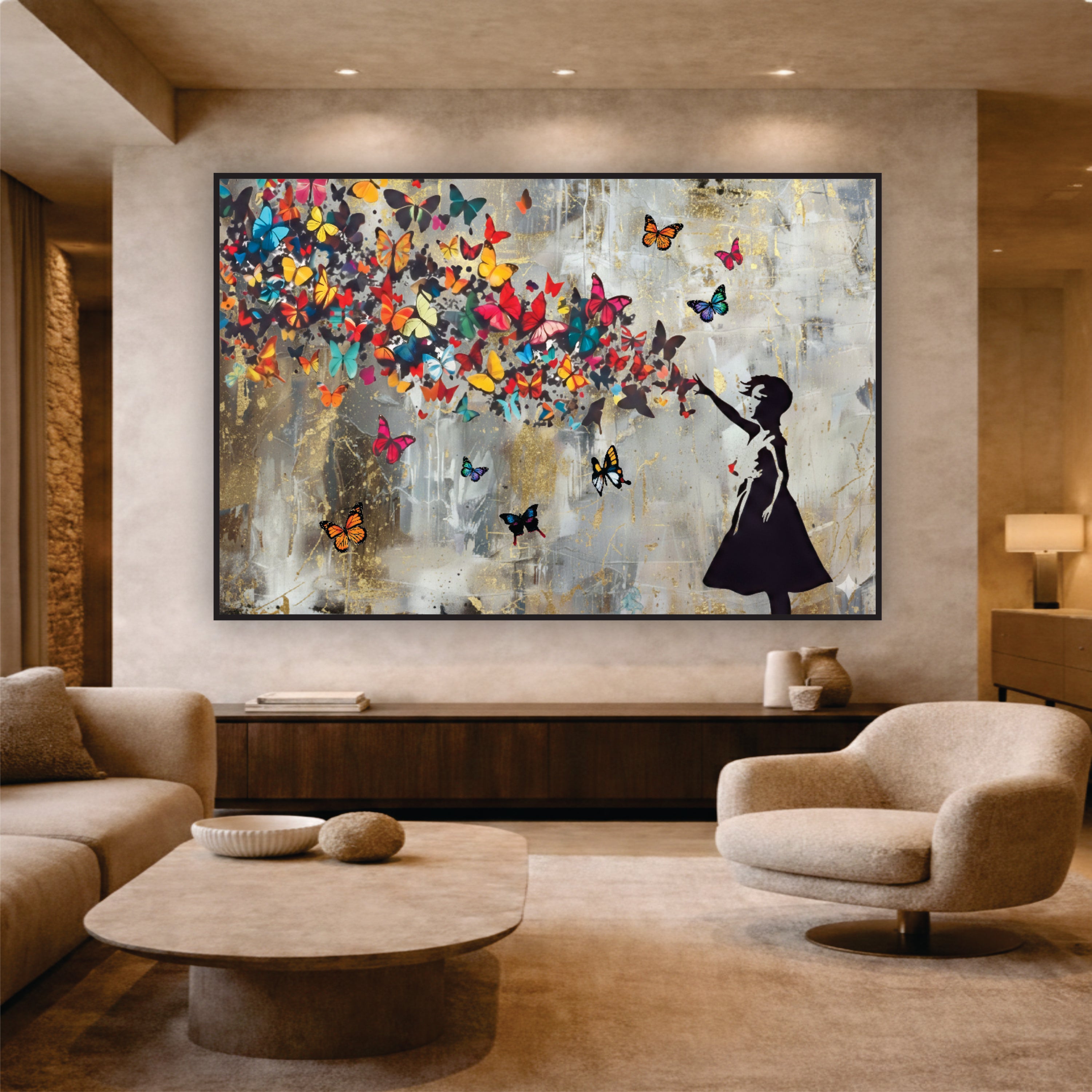 "The Butterfly Girl" – Hand-Embellished Mixed Media Canvas