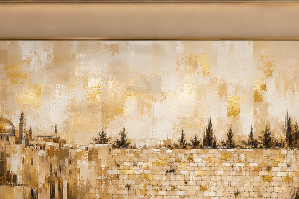 Kotel and the Golden Dome by Raphael Moshé — flat art