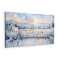 Kotel in Blue Light by Raphael Moshé — angled white-background canvas of the Western Wall in soft blue light