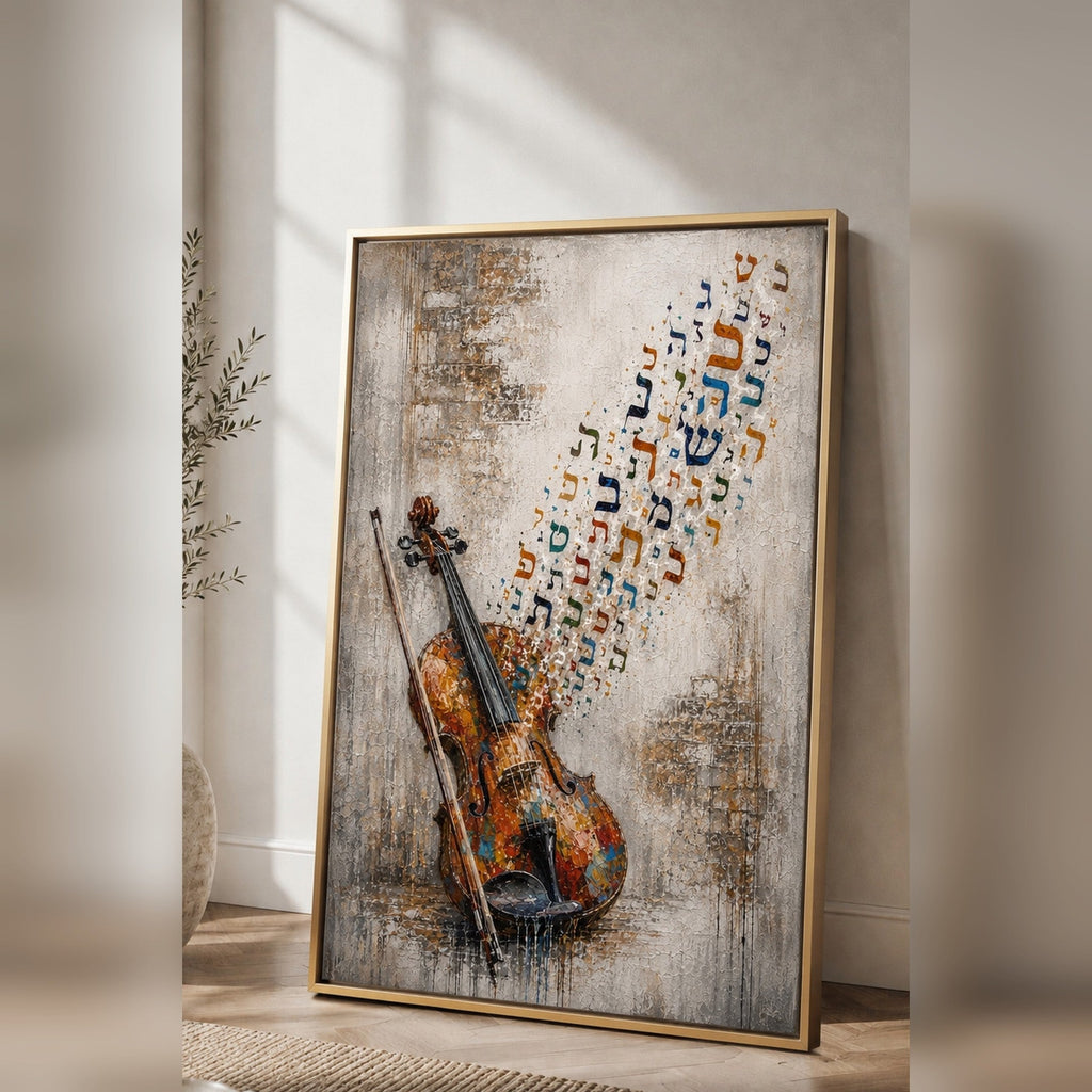 Violin of Sacred Letters by Raphael Moshé — flat art